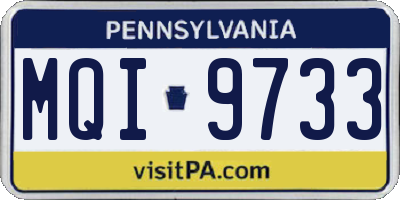 PA license plate MQI9733