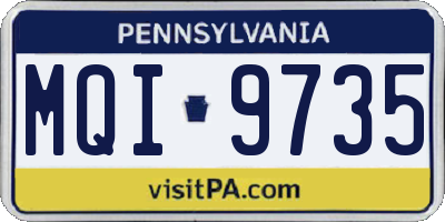 PA license plate MQI9735