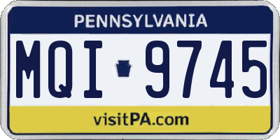 PA license plate MQI9745
