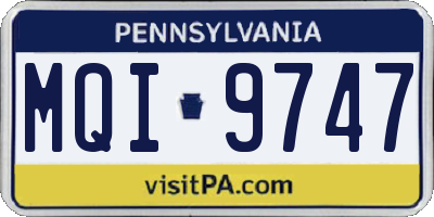 PA license plate MQI9747