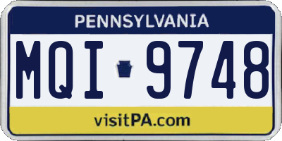 PA license plate MQI9748