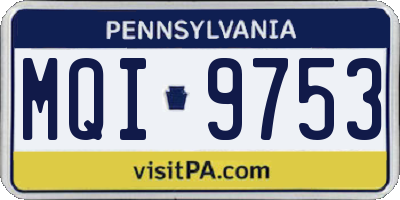 PA license plate MQI9753