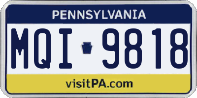 PA license plate MQI9818