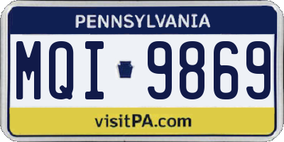 PA license plate MQI9869