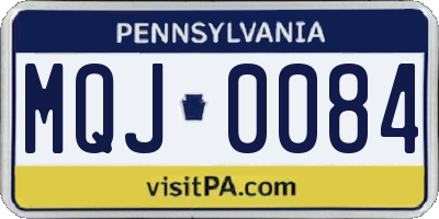 PA license plate MQJ0084