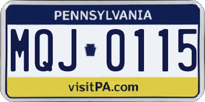 PA license plate MQJ0115
