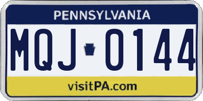 PA license plate MQJ0144