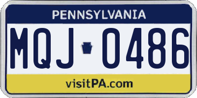 PA license plate MQJ0486