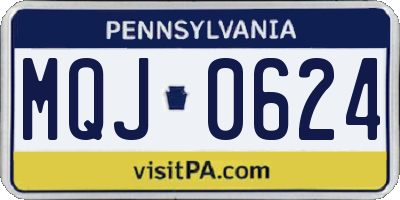 PA license plate MQJ0624