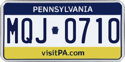 PA license plate MQJ0710