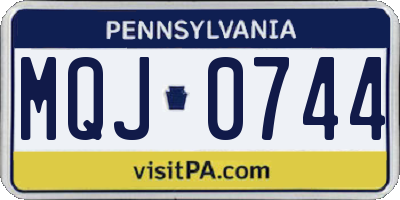 PA license plate MQJ0744