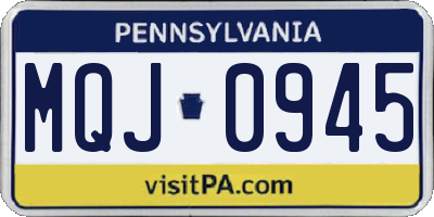 PA license plate MQJ0945