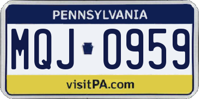 PA license plate MQJ0959