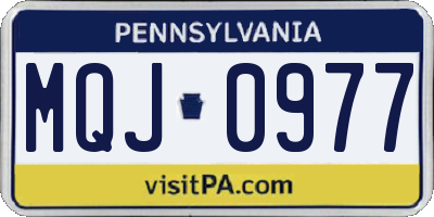 PA license plate MQJ0977