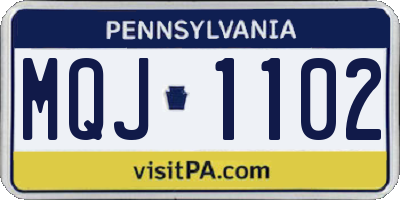 PA license plate MQJ1102