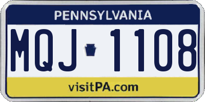 PA license plate MQJ1108