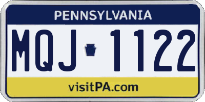 PA license plate MQJ1122