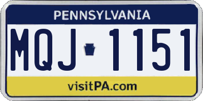 PA license plate MQJ1151