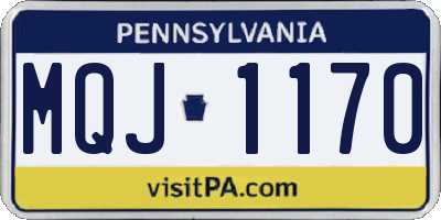 PA license plate MQJ1170