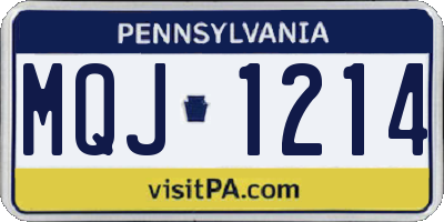 PA license plate MQJ1214