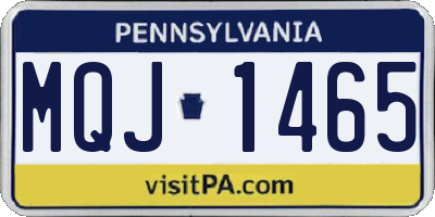 PA license plate MQJ1465