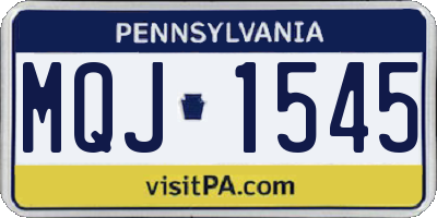 PA license plate MQJ1545