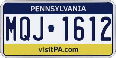 PA license plate MQJ1612