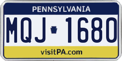 PA license plate MQJ1680