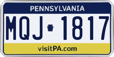 PA license plate MQJ1817