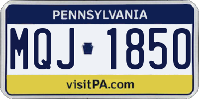 PA license plate MQJ1850