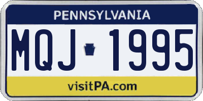 PA license plate MQJ1995