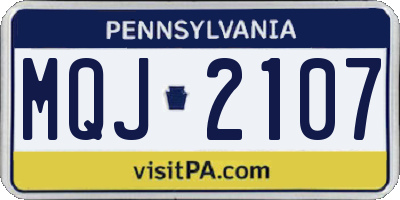 PA license plate MQJ2107