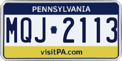 PA license plate MQJ2113