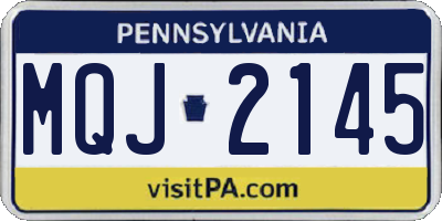 PA license plate MQJ2145