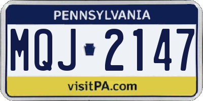 PA license plate MQJ2147