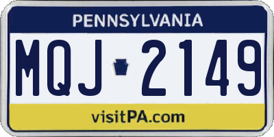 PA license plate MQJ2149