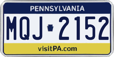 PA license plate MQJ2152