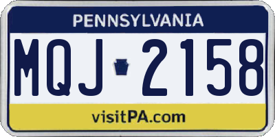PA license plate MQJ2158