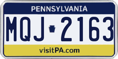 PA license plate MQJ2163