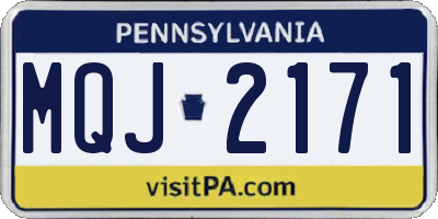 PA license plate MQJ2171