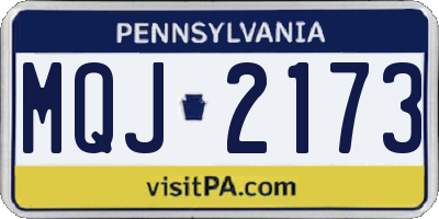 PA license plate MQJ2173