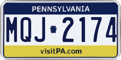 PA license plate MQJ2174