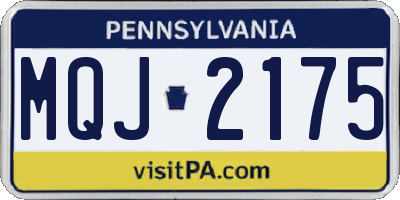 PA license plate MQJ2175