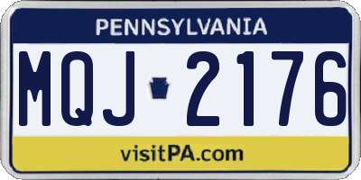 PA license plate MQJ2176
