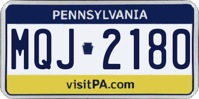 PA license plate MQJ2180