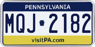PA license plate MQJ2182
