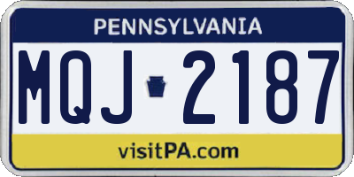 PA license plate MQJ2187