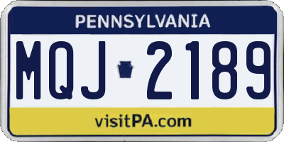 PA license plate MQJ2189