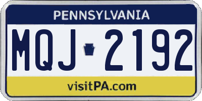 PA license plate MQJ2192