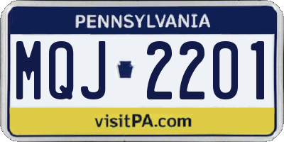 PA license plate MQJ2201